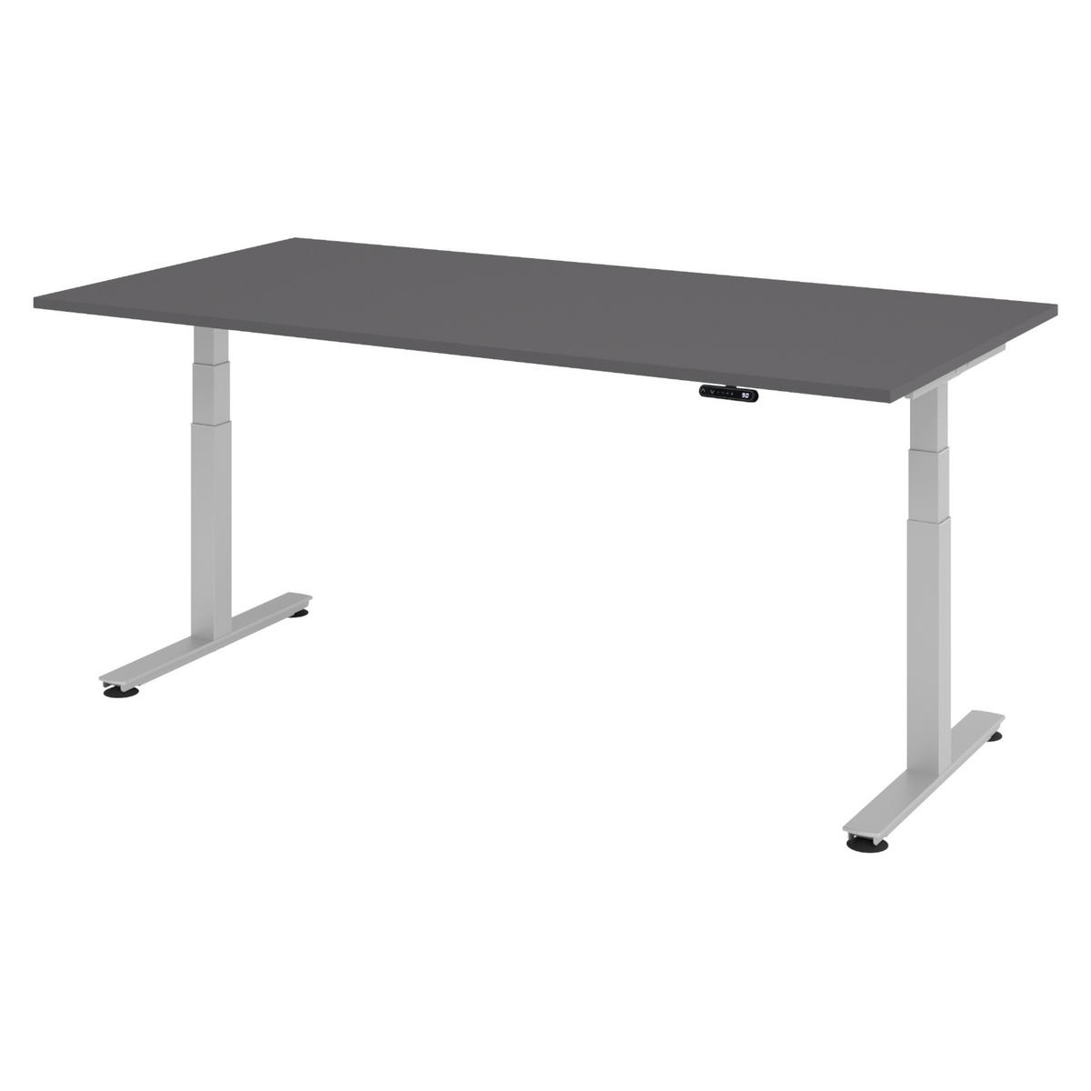 SCHREIBTISCH elektrisch XDSM 100/200/72 cm in Graphitfarben/Silberfarben - Silberfarben/Graphitfarben, Holzwerkstoff (100/200/72cm) - bümö