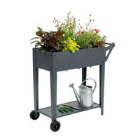 HOCHBEET - Anthrazit, Kunststoff/Metall (85/80/50cm) - Relaxdays