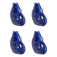 MINI-VASE (4er Set) Koi - Blau, Keramik (12cm) - BUTLERS