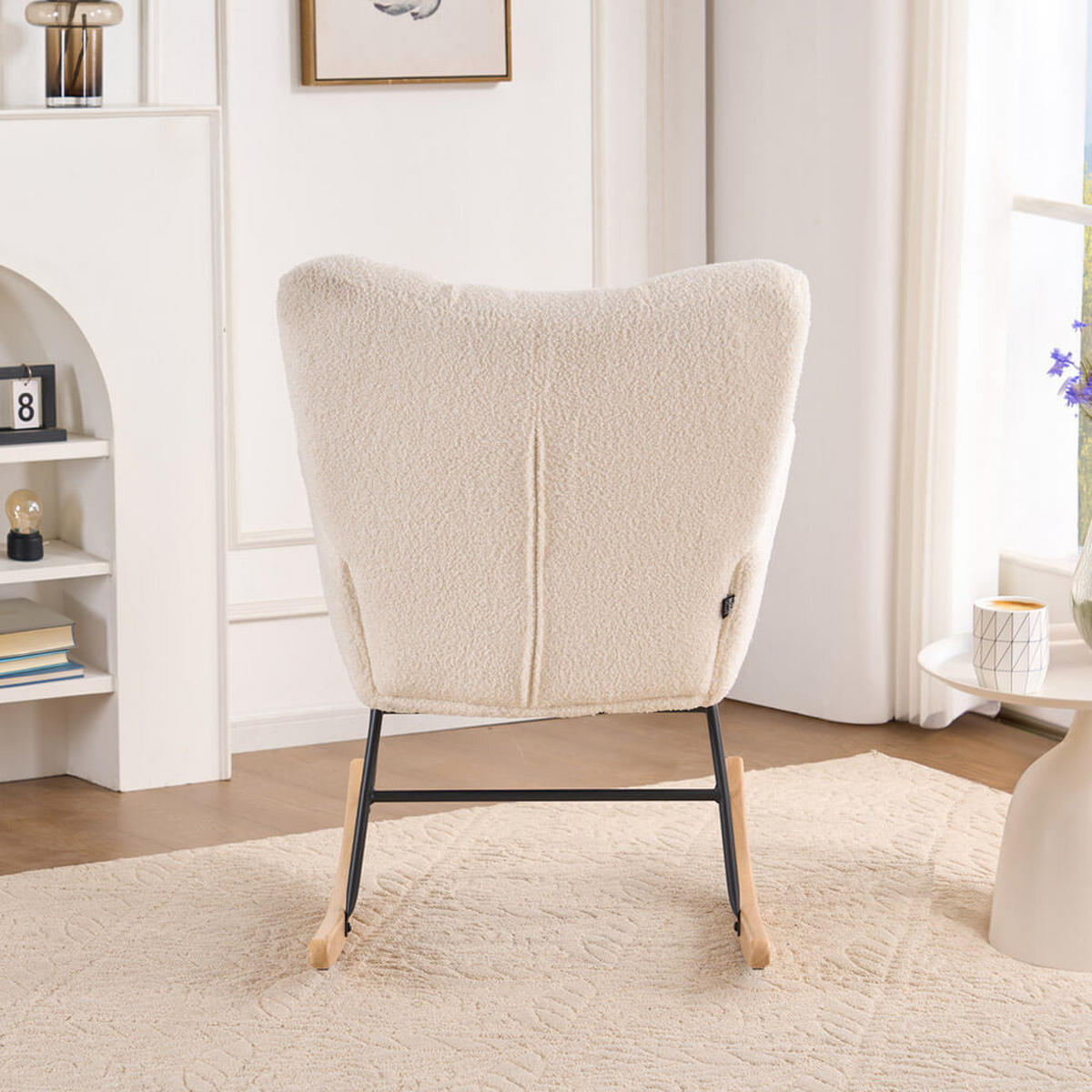 STUHL NARA - Bouclé Weiß - Weiß, Kunststoff (95/88/68cm) - Home Deluxe
