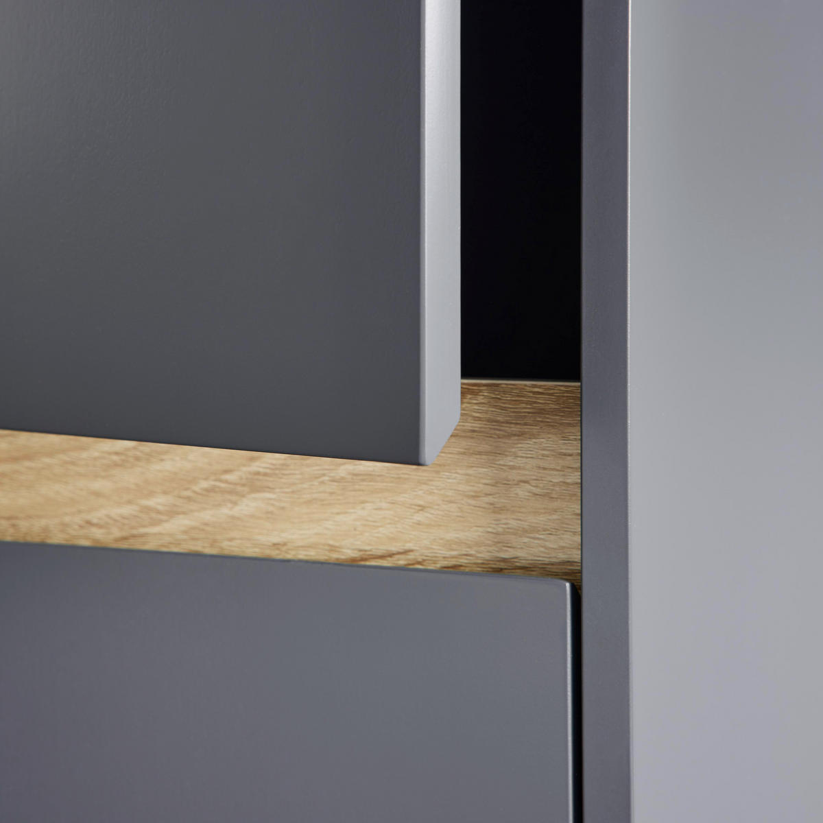 HOCHSCHRANK Massimo Dunkelgrau ca. 33 /175 / 30 cm - Dunkelgrau, Holzwerkstoff (33/175/30cm) - Bessagi Home