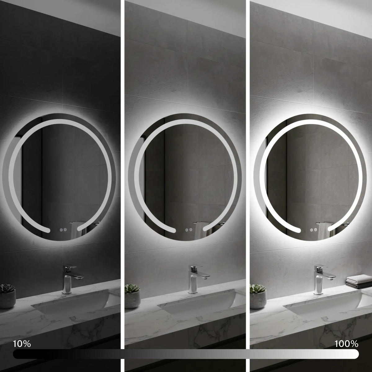SPIEGEL Rea Led 60cm Modern - Transparent, Glas (60/60/2.5cm) - REA