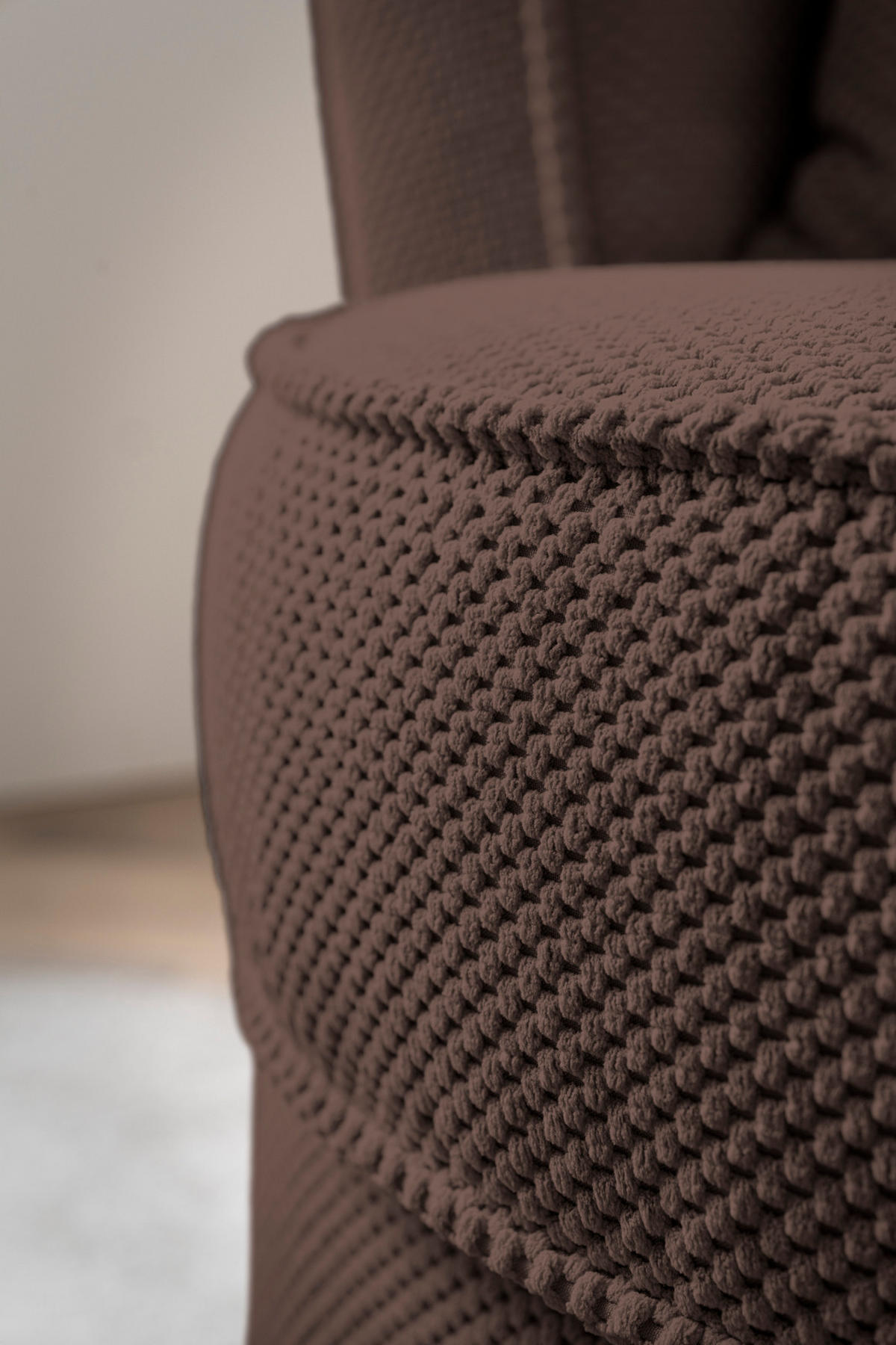 DREHSESSEL braun Web-Velours, Sessel 360° drehbar inklusive Kissen - Braun, Kunststoff/Textil (95/77/95cm)