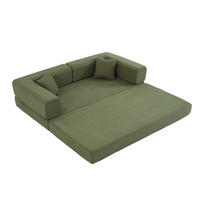PODNA SOFA s cilindričnim naslonom za leđa, sklopiva, tkanina corduroy - Zelena - zelena, tekstil (100/70/200cm) - KOMHTOM