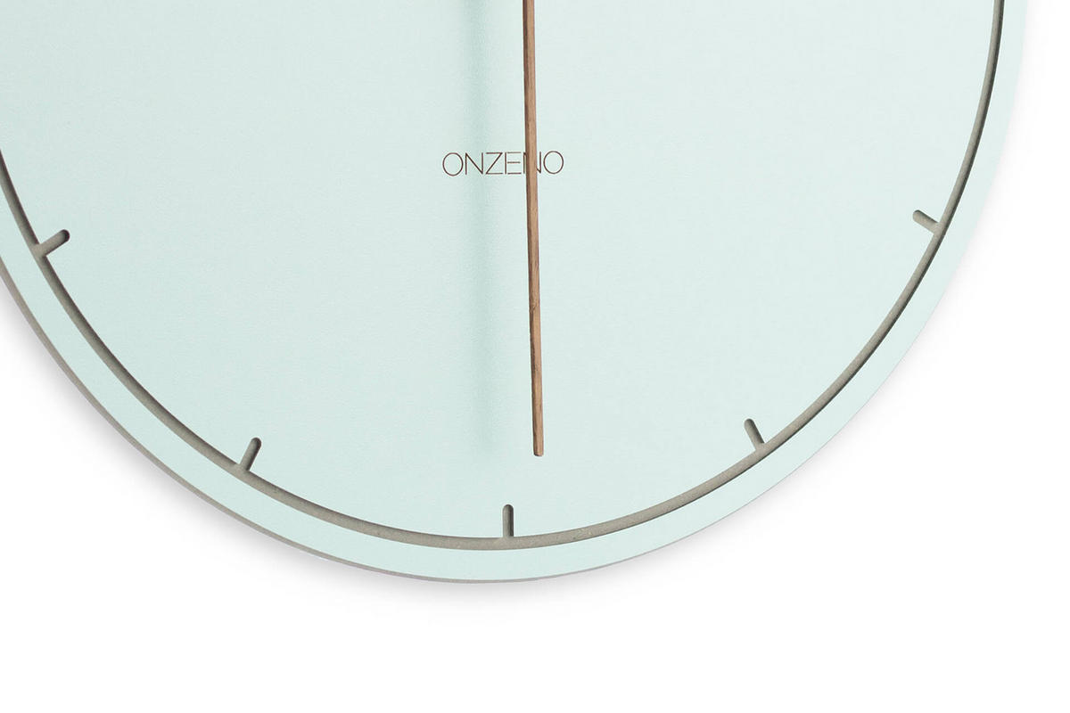 WANDUHR Design Blau 29/29 cm - Türkis, Holzwerkstoff (0.44/29/1cm) - ONZENO