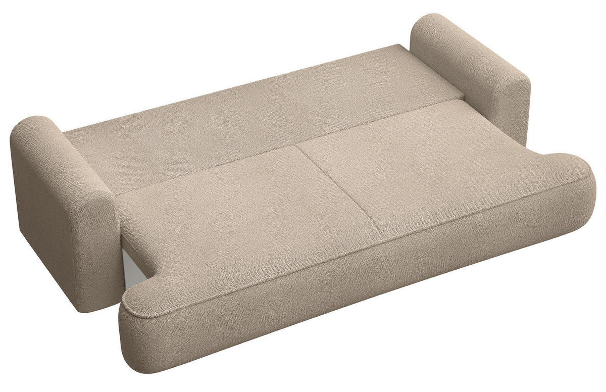 SCHLAFSOFA Ovo Beige 250 cm - Beige/Schwarz, Kunststoff/Textil (250/92/110cm) - Selsey