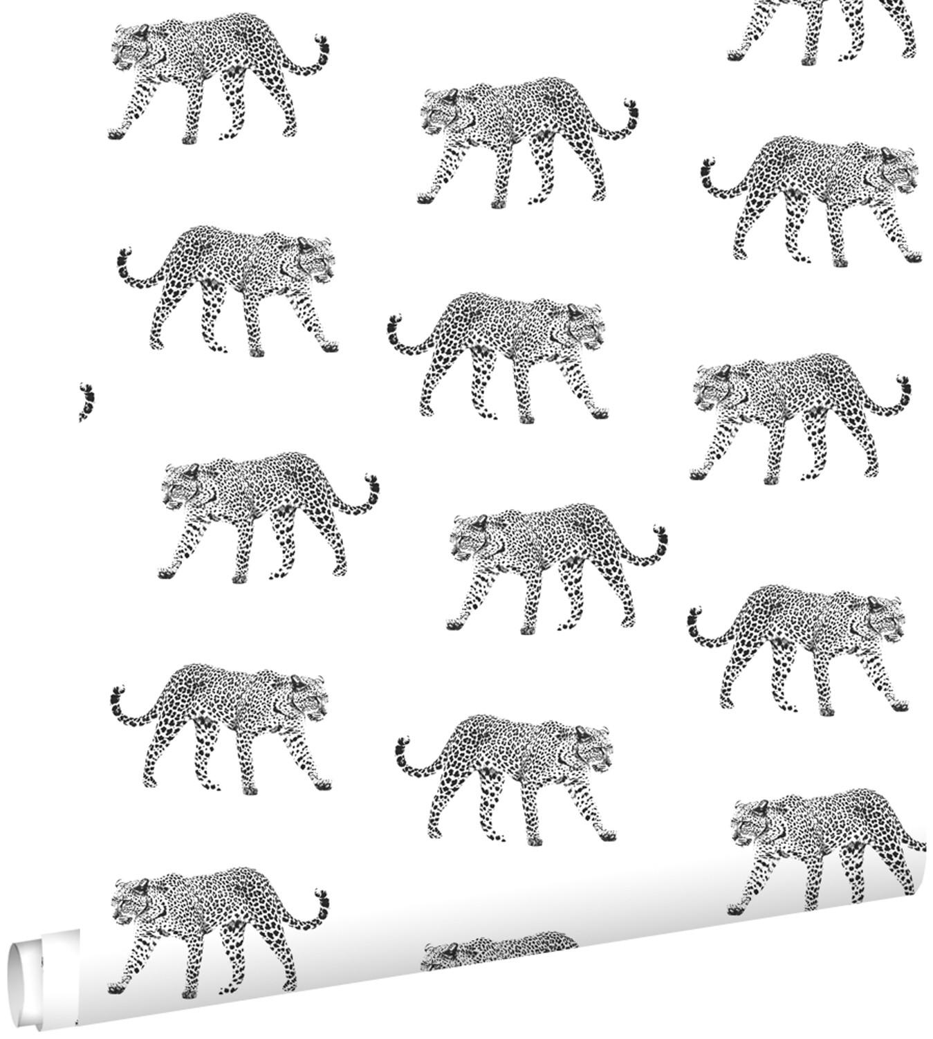 TAPETE Panter 53 cm x 10.05 m - Schwarz, Papier (53/1000cm) - ESTAhome