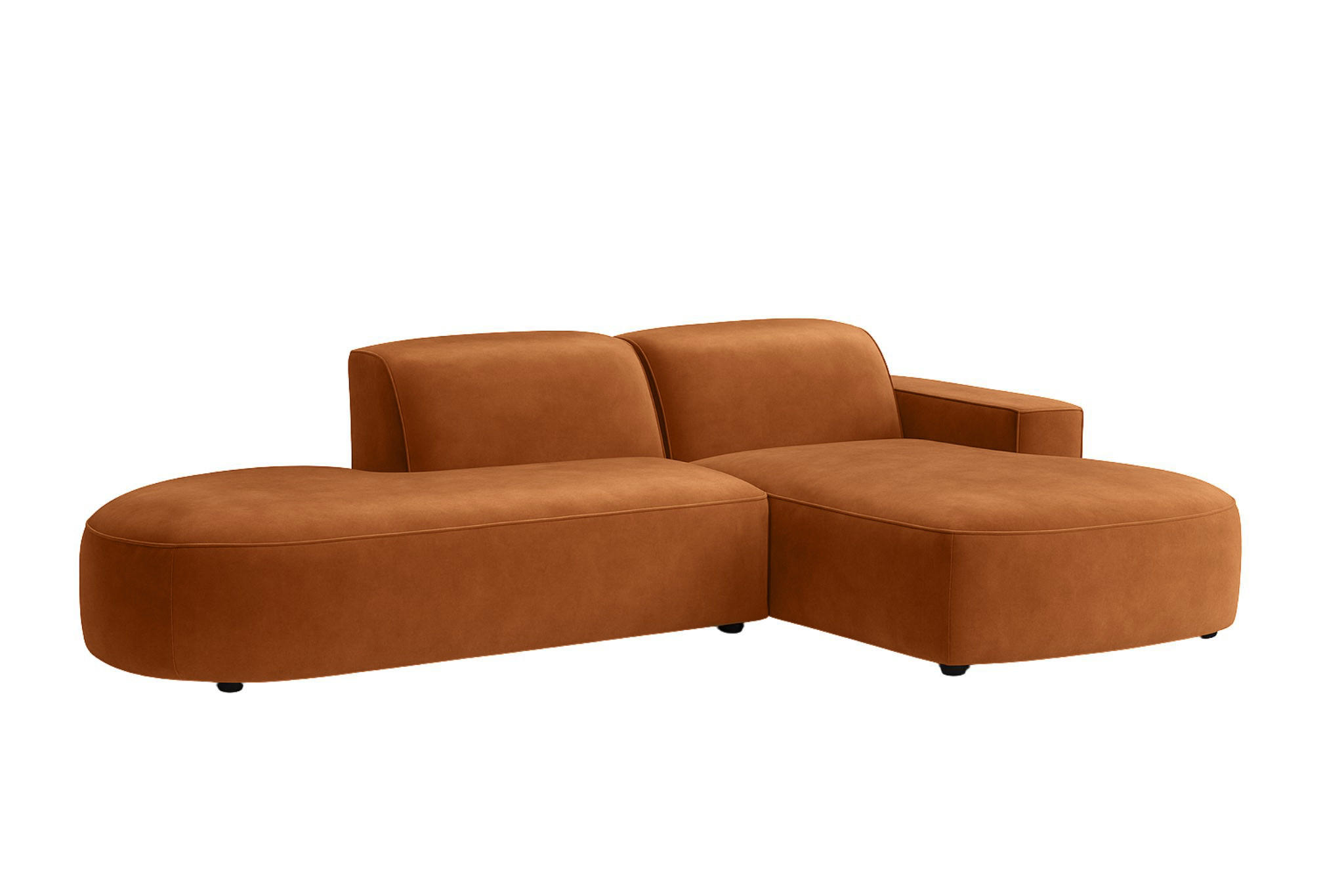 ECKSOFA Cursal Atelier, Stoff Salvador, Braun, Rechts - Braun, Holz (284/166cm) - Kaiser Möbel
