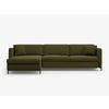 ECKSOFA ausklappbar links mit Container Gloria aus strukturiertem Stoff grün 5 Sitzplätze - Grün, Textil (170/280cm) - Micadoni