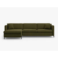 ECKSOFA ausklappbar links mit Container Gloria aus strukturiertem Stoff grün 5 Sitzplätze - Grün, Textil (170/280cm) - Micadoni