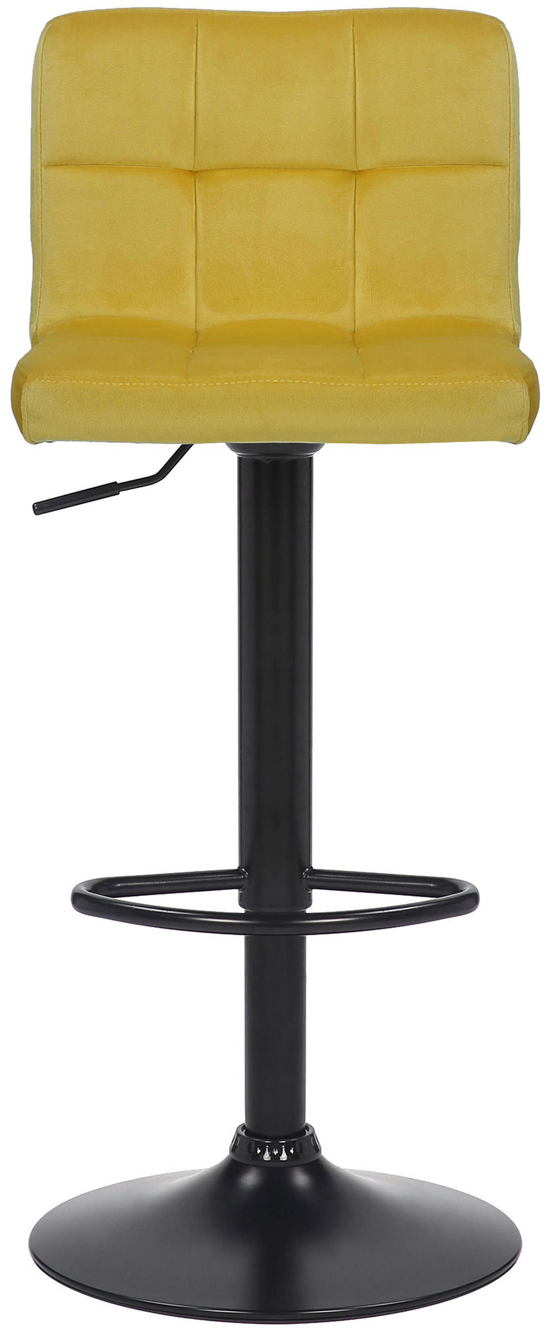 BARHOCKER 2er Set Samt Gelb - Gelb/Schwarz, Textil/Metall (40/85/40cm) - CLP