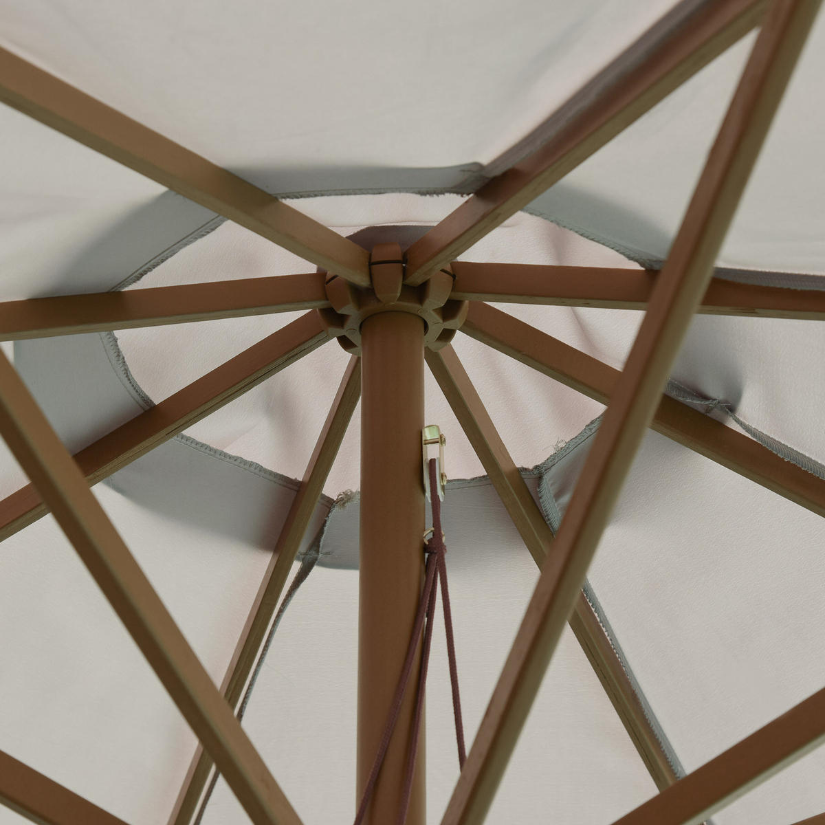 SONNENSCHIRM, Bambus, Polyester, Grau - Grau, Naturmaterialen/Holz (300/300cm) - Outsunny