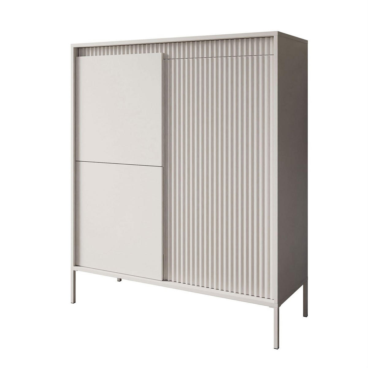 KOMMODE YASUMI 3D beige - Beige, Holzwerkstoff (103.5/123.4/39.5cm) - Lookway