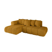 ECKSOFA Ottomane Links CLOUD-L-v1 289x180x40 Senfgelb Cord - Currygelb, Holzwerkstoff/Kunststoff (180/289cm) - ALTDECOR