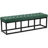 SITZBANK 150/37 cm Samt Grün - Schwarz/Grün, Textil/Metall (150/42/37cm) - CLP