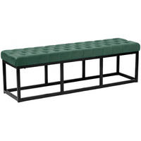 SITZBANK 150/37 cm Samt Grün - Schwarz/Grün, Textil/Metall (150/42/37cm) - CLP