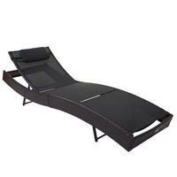SONNENLIEGE Braun, Schwarz - Schwarz/Braun, Kunststoff (70/88/220cm) - MCW