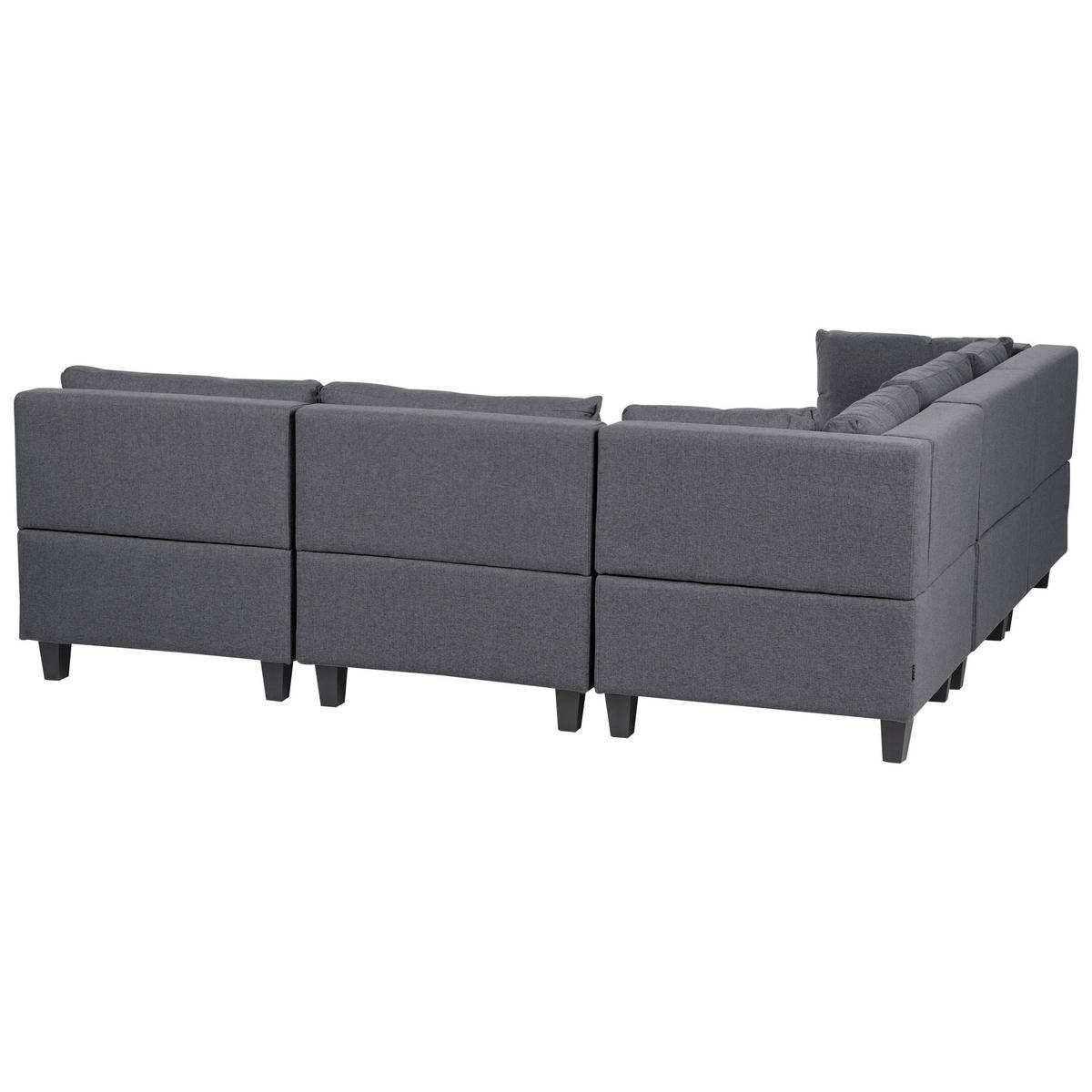 ECKFSOFA Modul 5-Sitzer rechtsseitig Dunkelgrau Stoff Unstad - Dunkelgrau/Grau, Textil (228/228cm) - Beliani