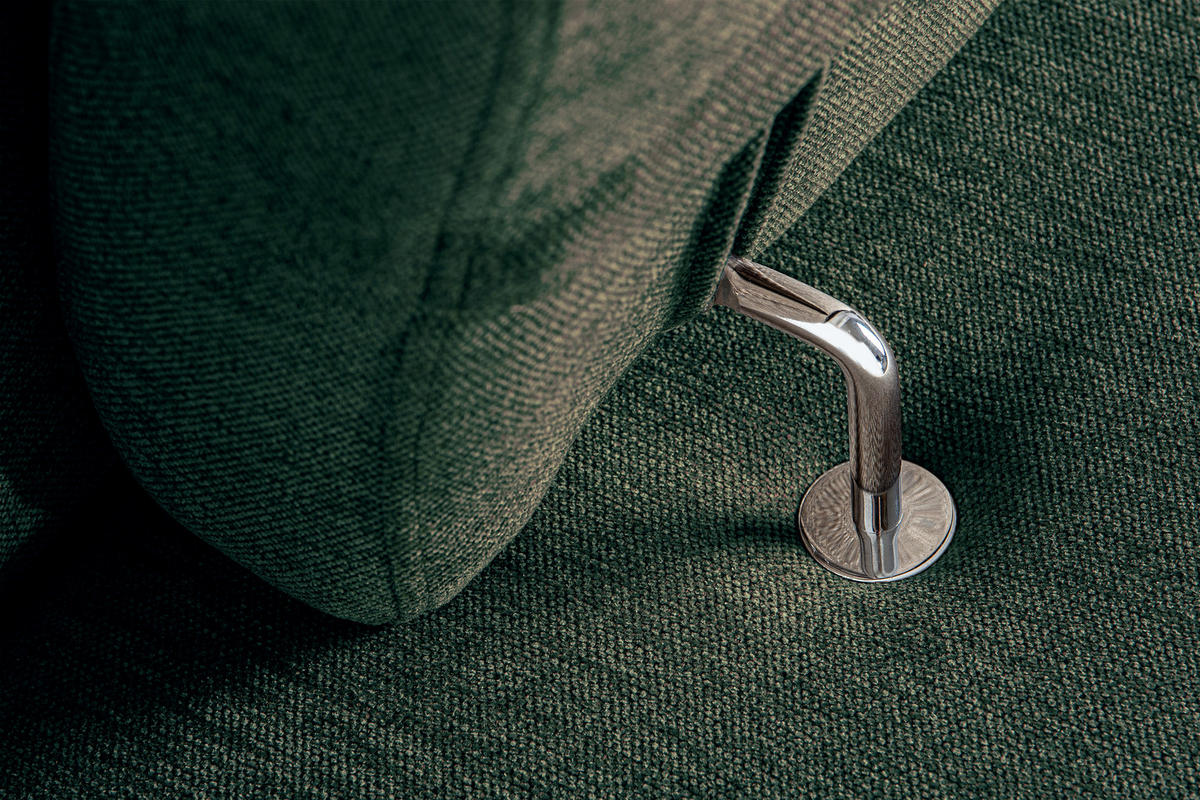 SCHLAFECKSOFA RATLO rechts 4/5-Sitzer mit Bettkasten in Lederoptik, grün - Silberfarben/Grün, Textil (270/190cm) - KONSIMO®