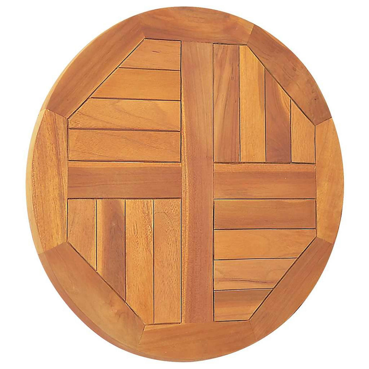 TISCHPLATTE Massivholz Teak Rund 2,5 Cm 50 Cm - Braun, Holz (50/50/2.5cm) - vidaXL