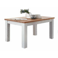 ESSTISCH weiß Olbia Wildeiche weiß 140/95/78 cm - Weiß/Braun, Holz (95/140/78cm) - Casamia Massive Möbel