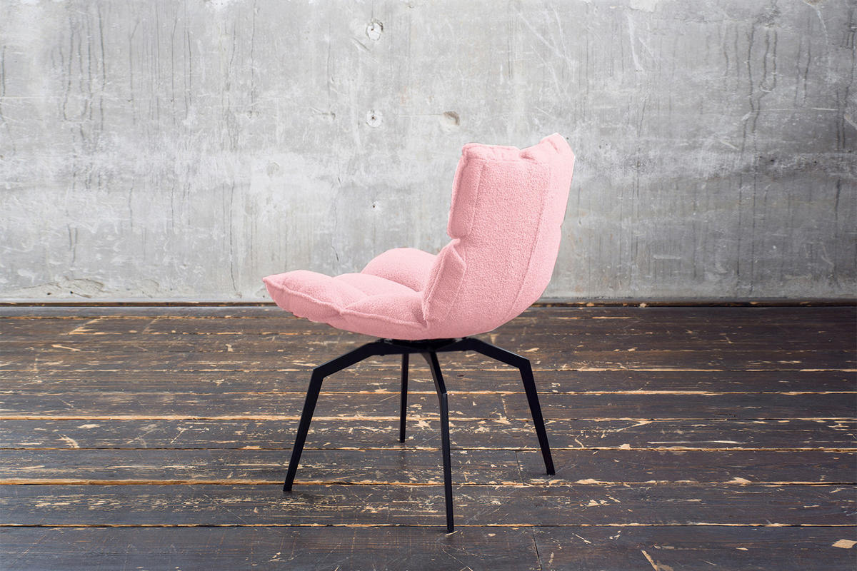 ESSZIMMERSTUHL BARO Pink Webstoff Drehbar (360°) (1er-Set) - Pink/Rosa, Kunststoff/Textil (54/86/65cm) - KAWOLA