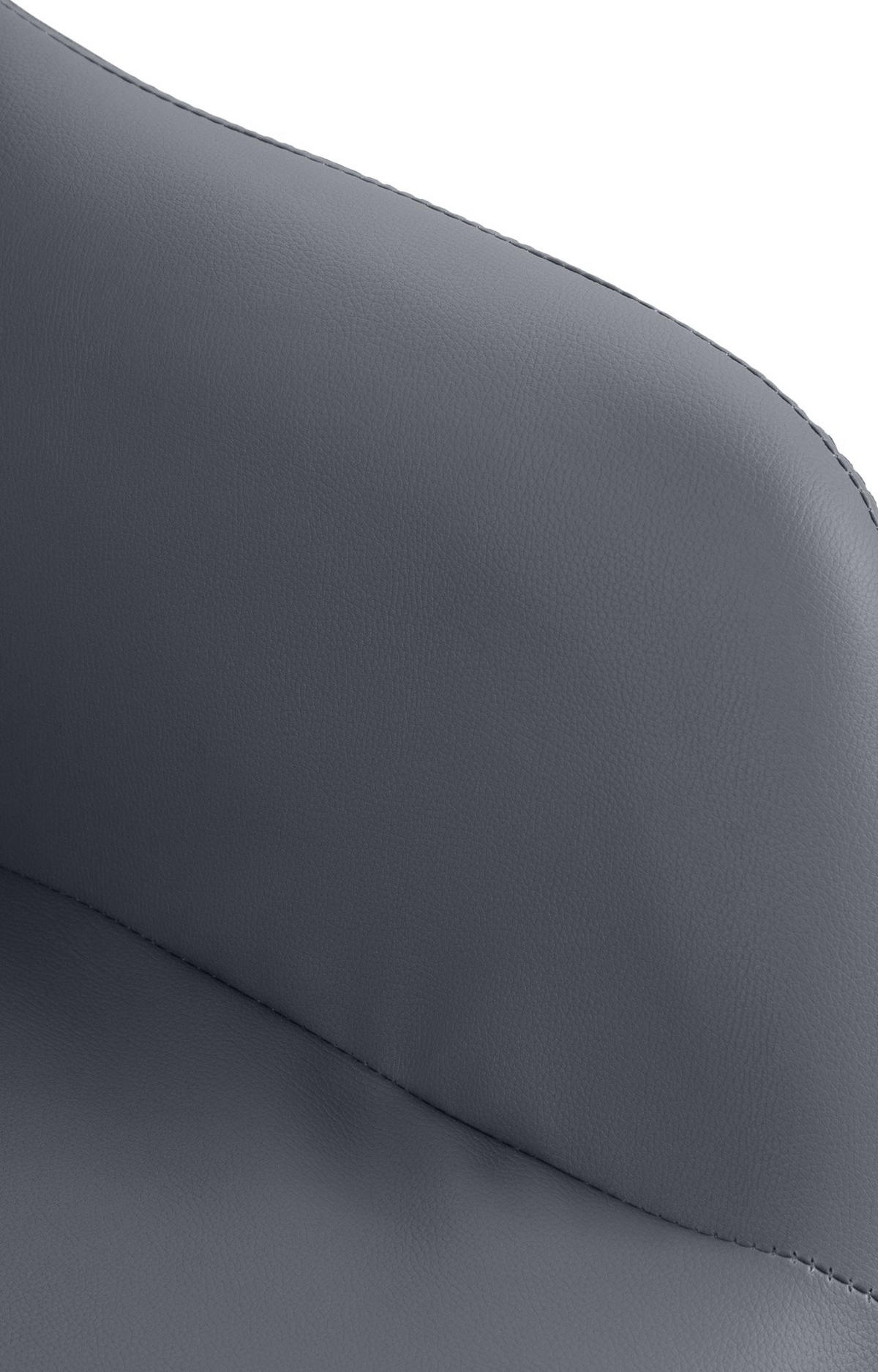 BARHOCKER Lederlook grau - Chromfarben/Grau, Textil (57/97/59cm) - CLP