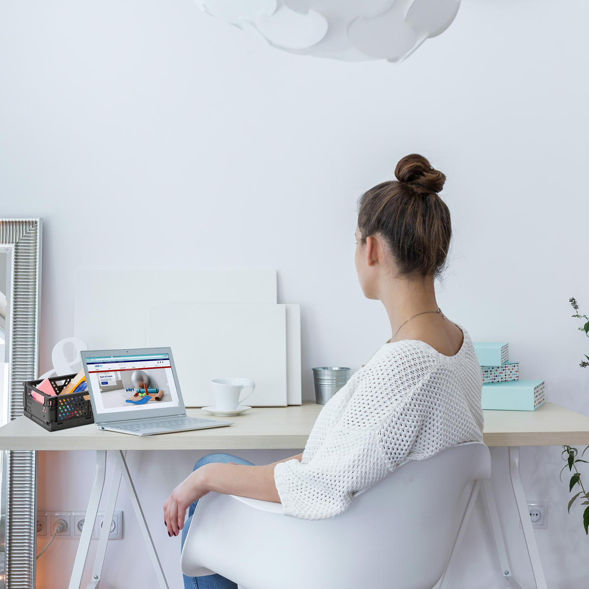 2XKLAPPBOX - Weiß, Kunststoff (25/10/16.5cm) - Relaxdays