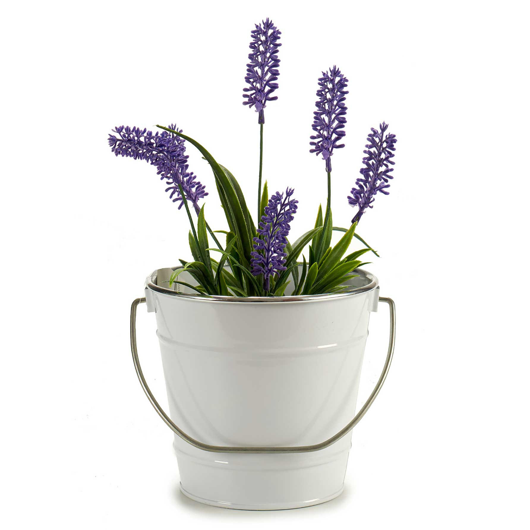 BLUMENTOPF Eimerform Verzinkt Weiß Ø 16 cm - Weiß, Metall (16/23.5cm)