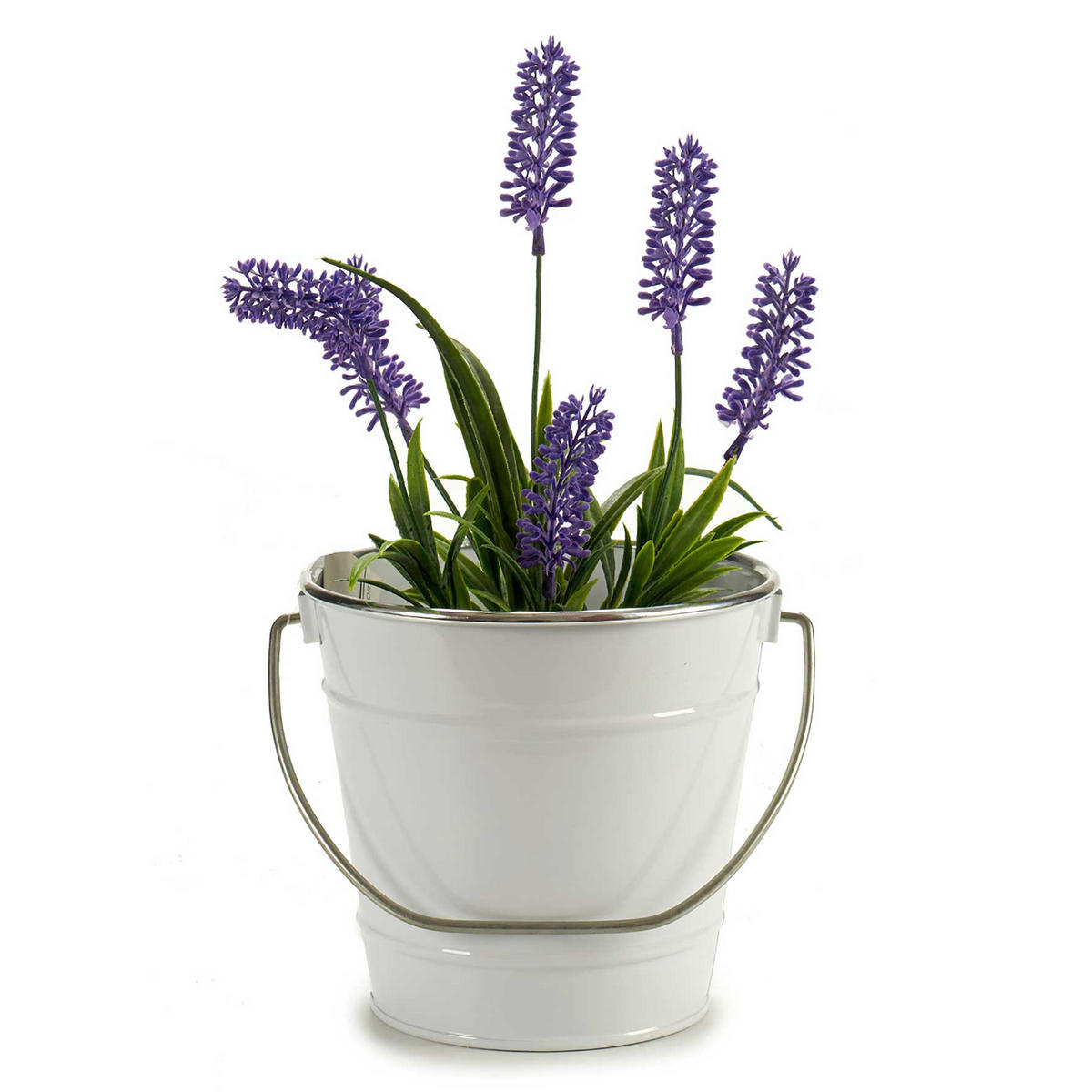 BLUMENTOPF Eimerform Verzinkt Weiß Ø 16 cm - Weiß, Metall (16/23.5cm)