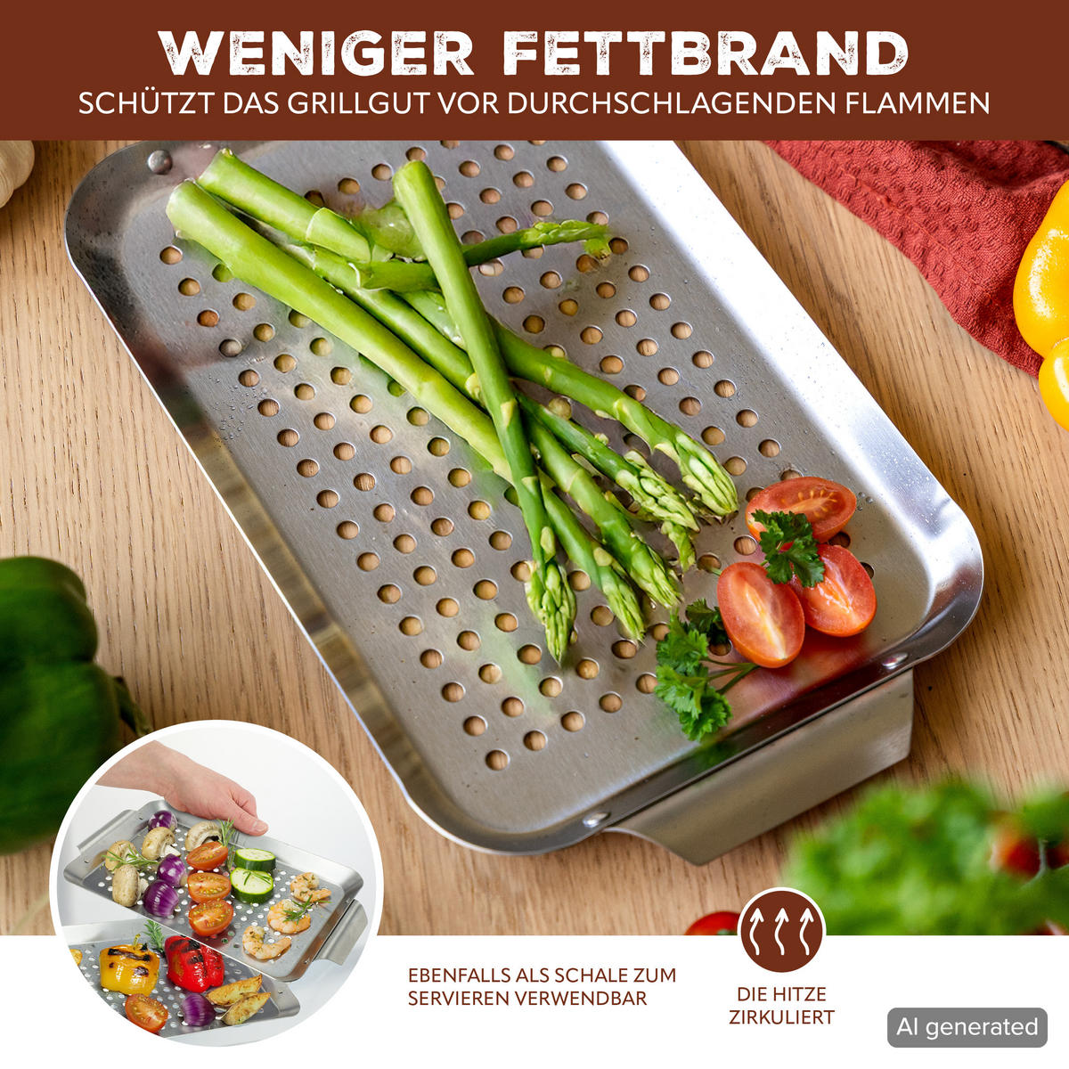 GRILLPLATTE 2er-Set, silber, Edelstahl - Edelstahlfarben, Metall (32/1.5/18.5cm) - bremermann