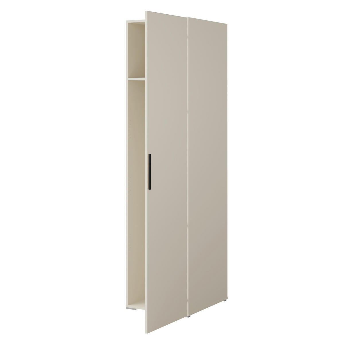 DREHTÜRENSCHRANK Napoli 1D 50 Kaschmir (schwarzer oder goldener Griff) - Kaschmir/Silberfarben, Holzwerkstoff/Kunststoff (50/35/60cm) - mzm24