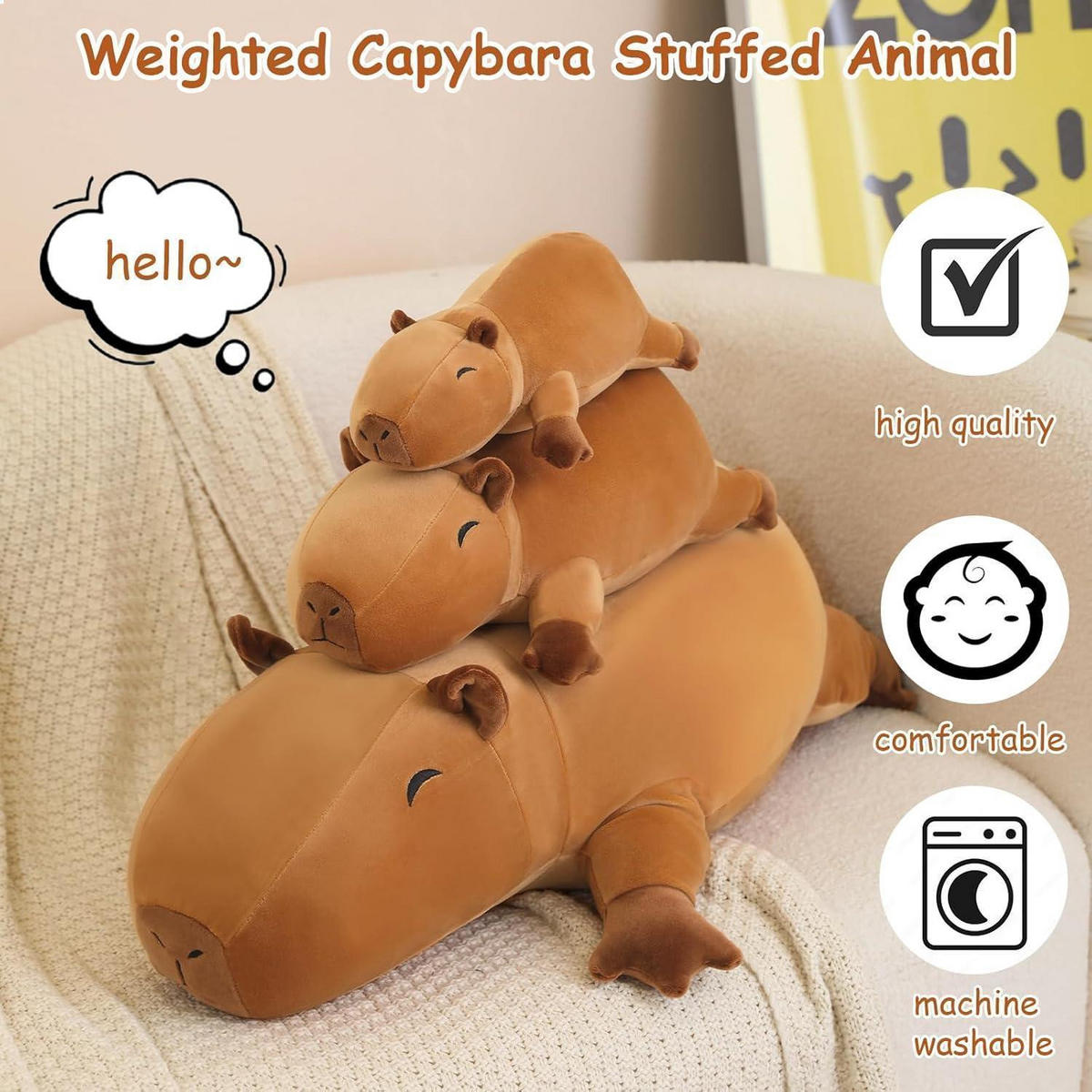PLÜSCHTIER Capybara 35 cm - Braun, Textil (12.7/20.3cm)