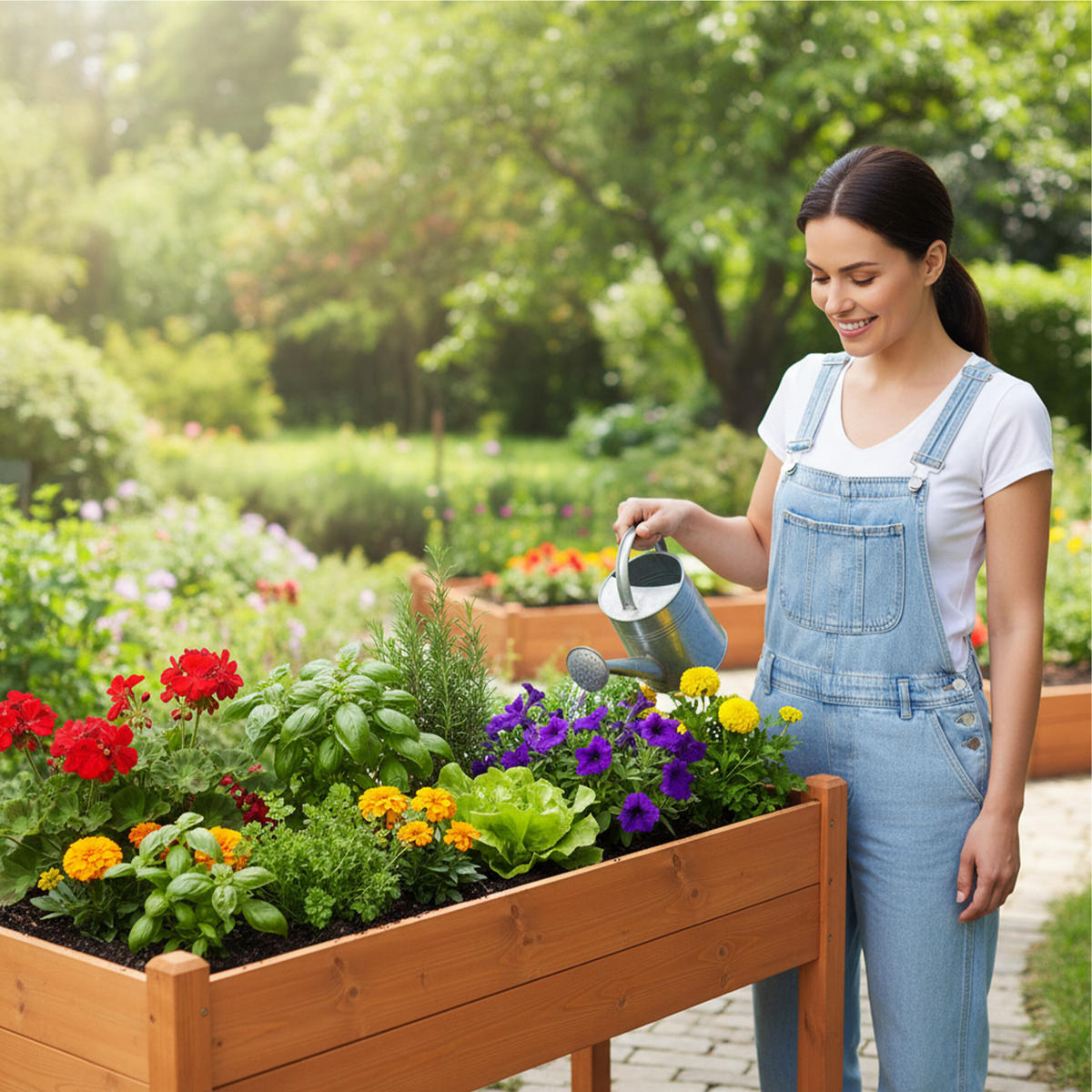 HOCHBEET - Orange, Holz (127/76/46cm) - Relaxdays