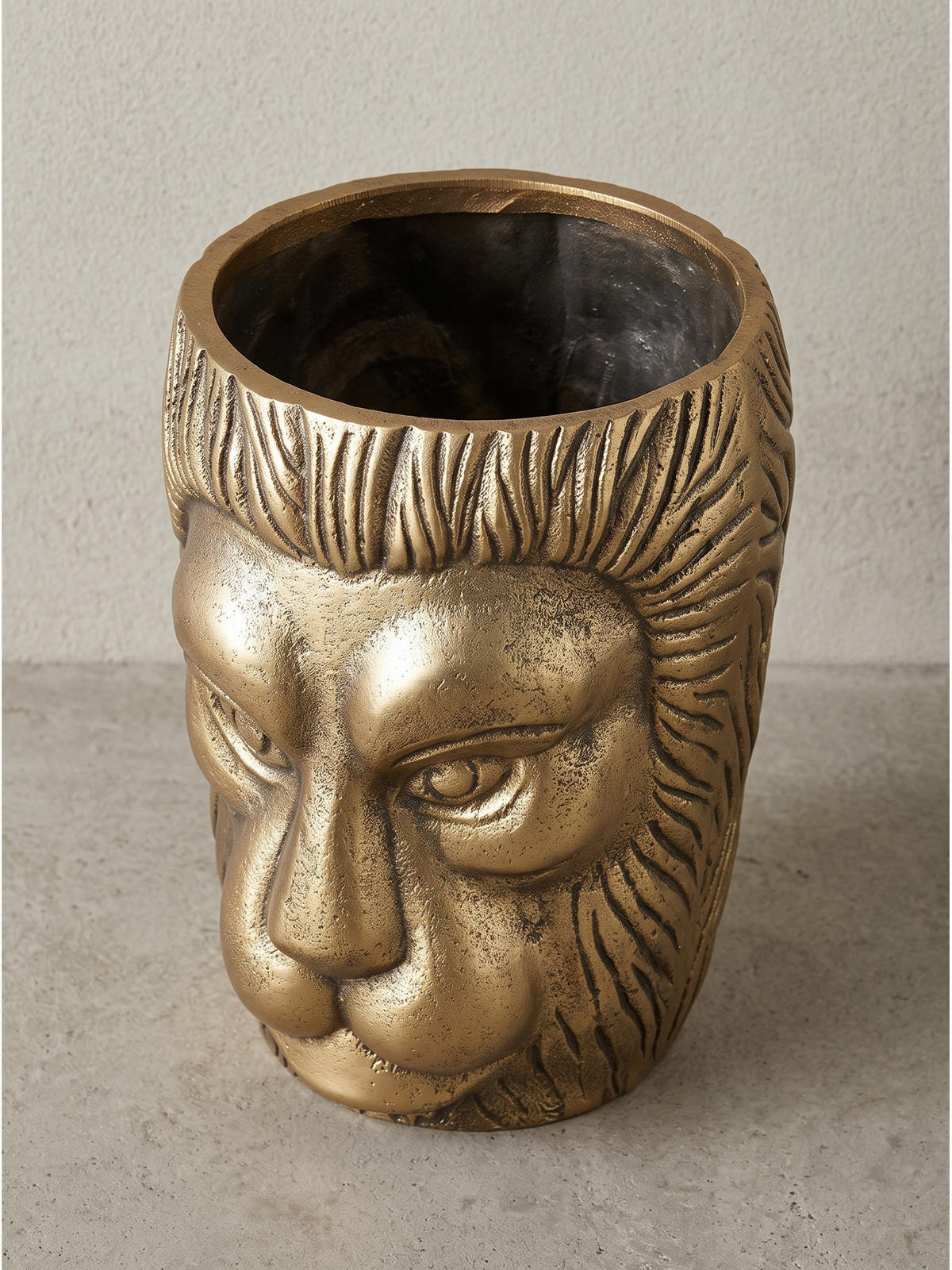 METALLVASE DENDER, Aluminium, handgefertigt, Gold, Ø 18 x 21 cm - Goldfarben, Metall (21cm) - KADIMA DESIGN