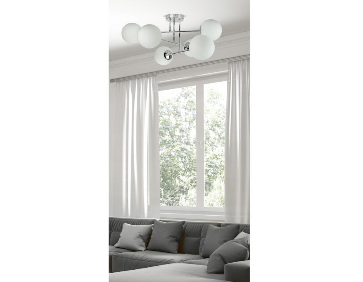 DECKENLEUCHTE SILBER - Weiß Hochglanz/Silberfarben, Glas/Metall (66/66/30cm) - kiki design