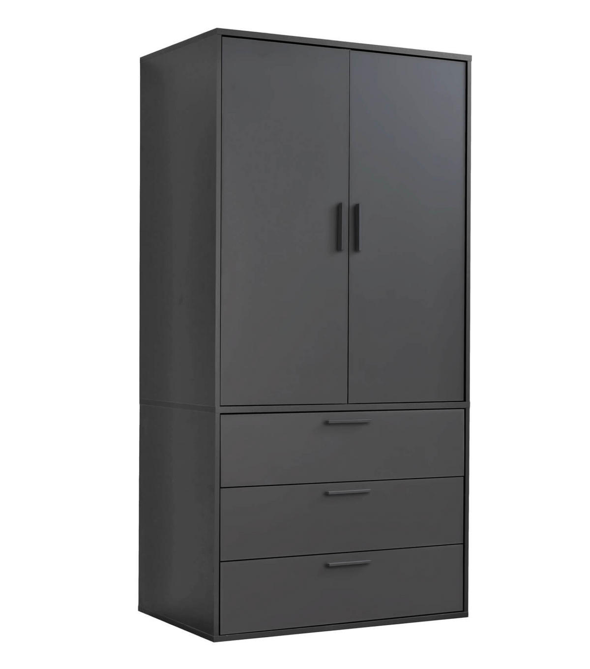 KLEIDERSCHRANK Der Grenzenlose - Anthrazit, Holzwerkstoff (90/187/58cm) - Mokebo