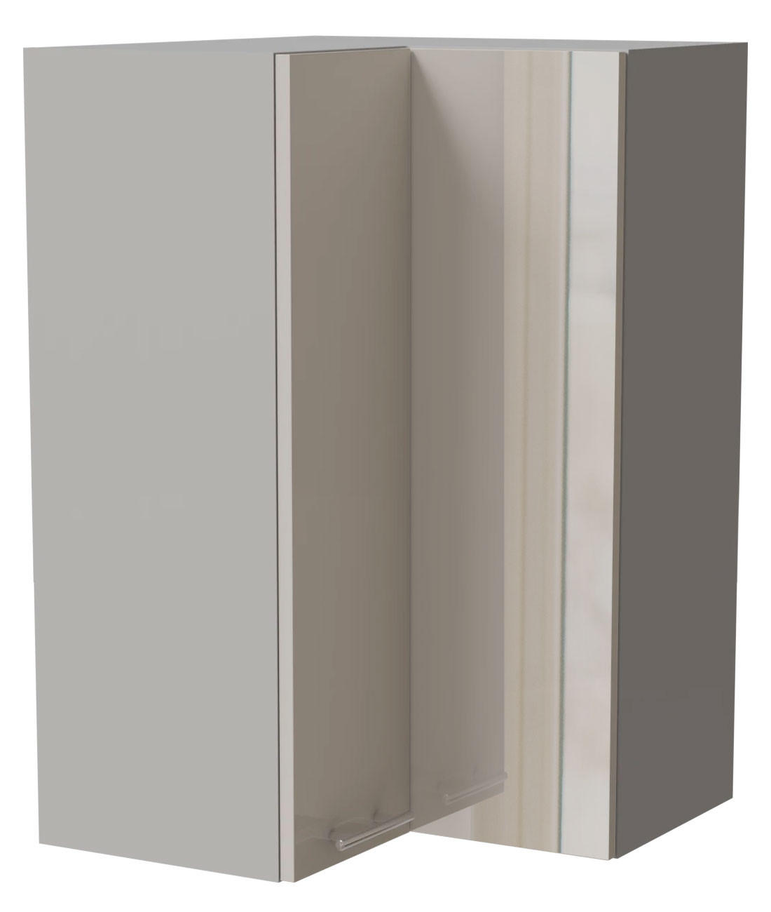 Feldmann-Wohnen Eckhängeschrank Creme, Grau 60x96x60 cm