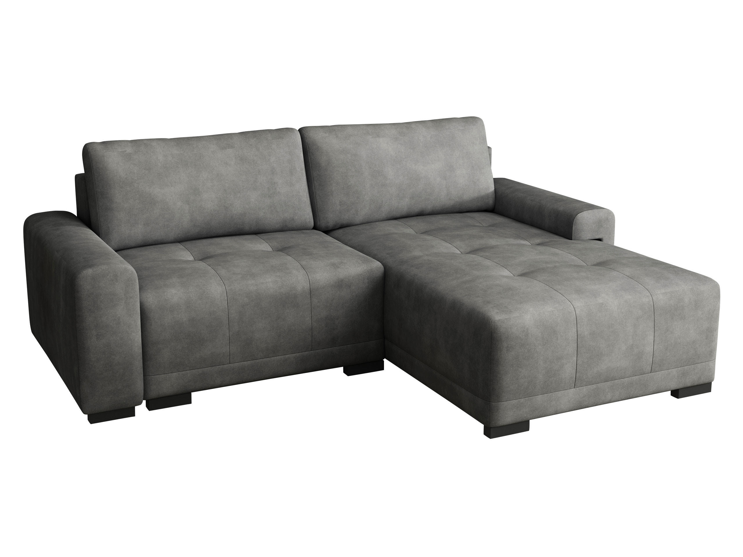 ECKSOFA Milton - Hellgrau/Schwarz, Holz/Textil (237/180cm) - MIRJAN24