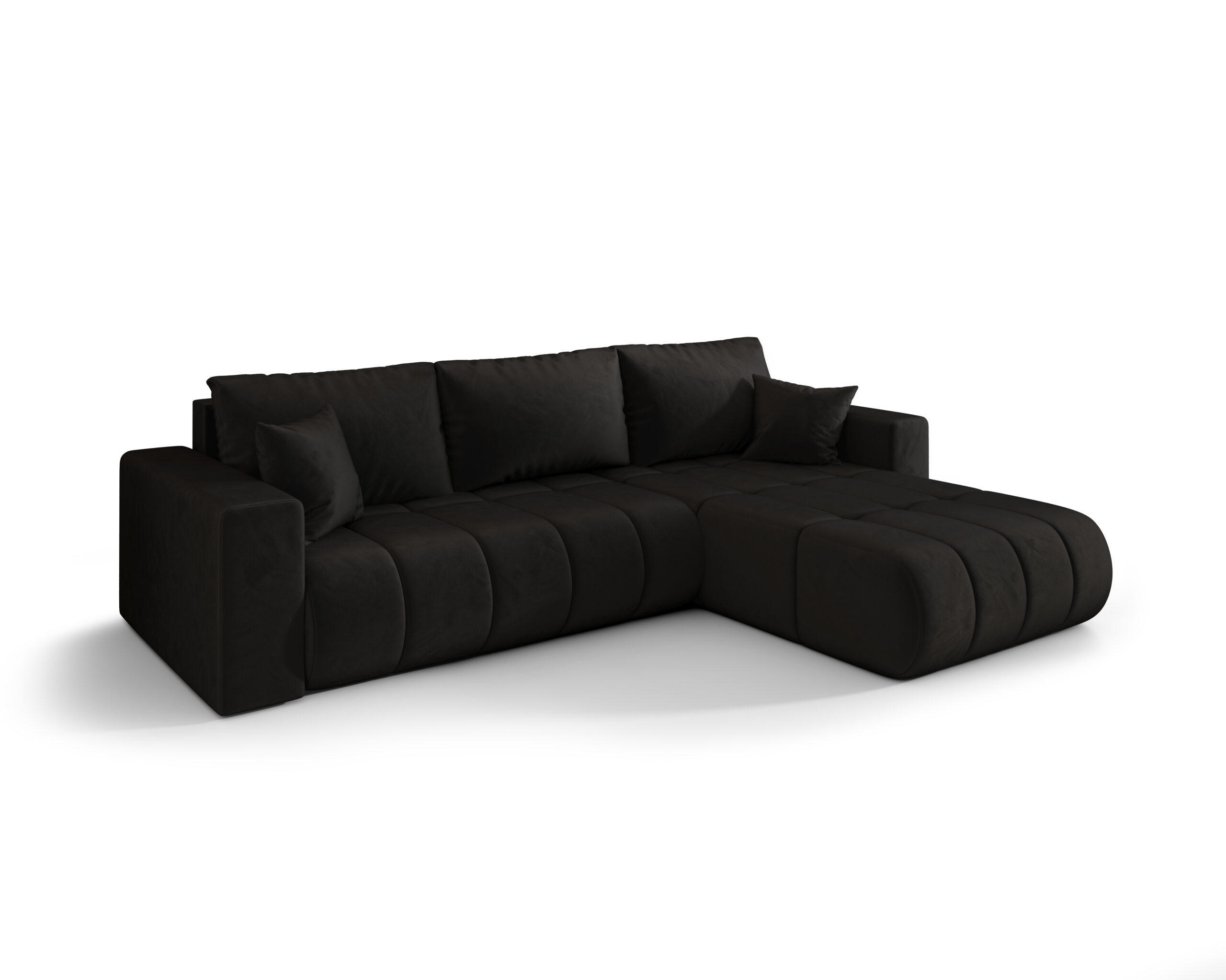 ECKSOFA mit schlaffunktion und bettkasten MILO PREMIUM, stoff MONOLITH, Anthrazit, Rechts - Anthrazit, Holz (280/190cm) - Kaiser Möbel