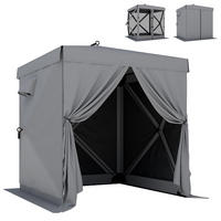 PAVILLON DE-07468 Pop-up mit 4 Mesh-Seitenteilen, UV30+ Grau - Dunkelgrau, Textil (185/205/185cm) - ComfortXL