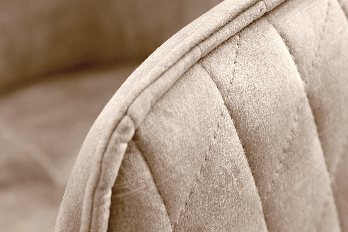 STUHL EUPHORIA Samt Greige 90 cm - Greige/Beige, Textil/Metall (58/81/60cm) - riess-ambiente