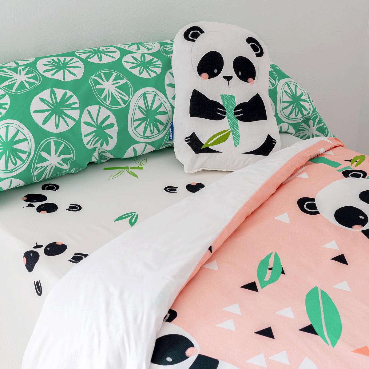 BETTBEZUG set 2 teiliges Panda garden 180x220 cm (Komfortgrösse) - Pink, Textil (180/220cm) - Happy Friday
