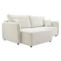 ECKSOFA Malody, Seite: Links - Schwarz/Naturfarben, Holz/Kunststoff (227/147cm) - MIRJAN24
