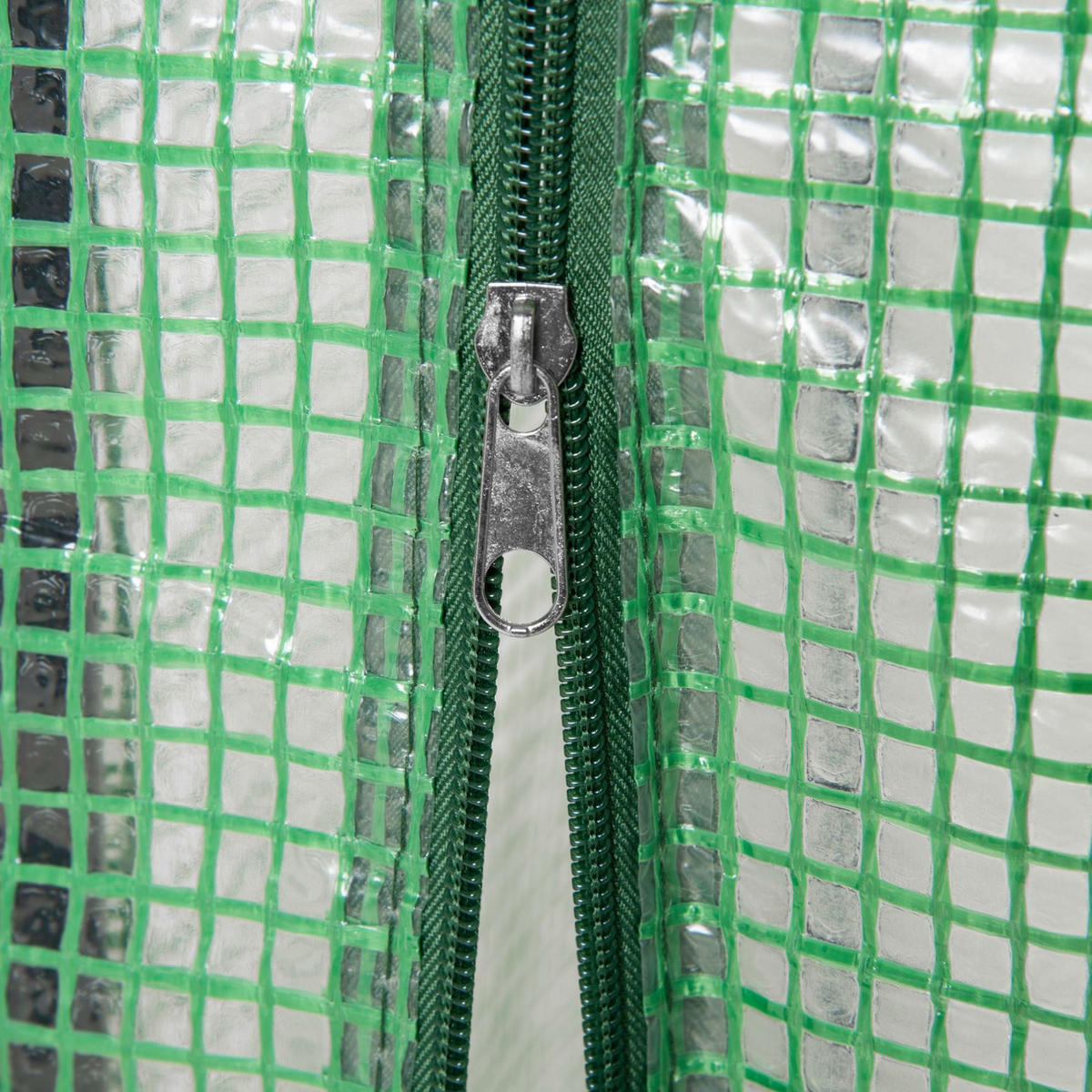 GEWÄCHSHAUS 100/50/150 cm in Dunkelgrün mit aufrollbarer Tür - Dunkelgrün, Metall (50/150/100cm) - Flora Grace