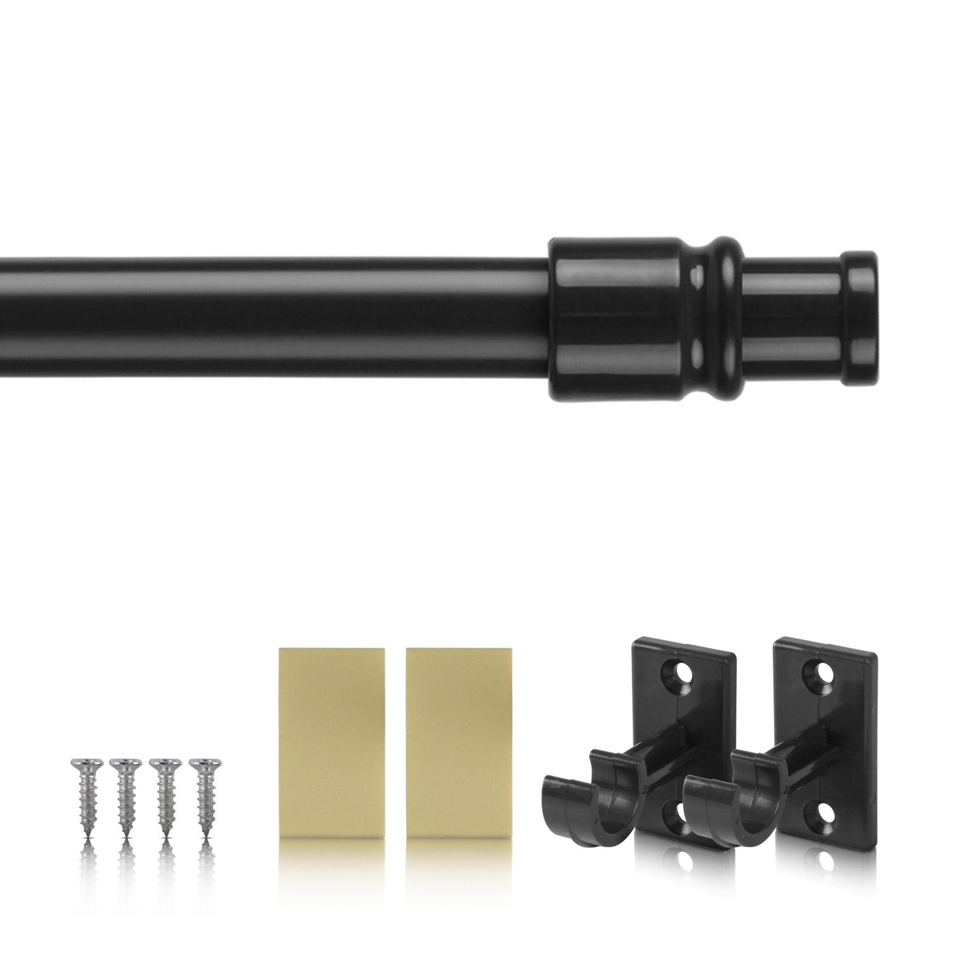 CAFEHAUSSTANGEN Schwarz 75-125 cm - Schwarz, Metall (75cm) - Bestlivings