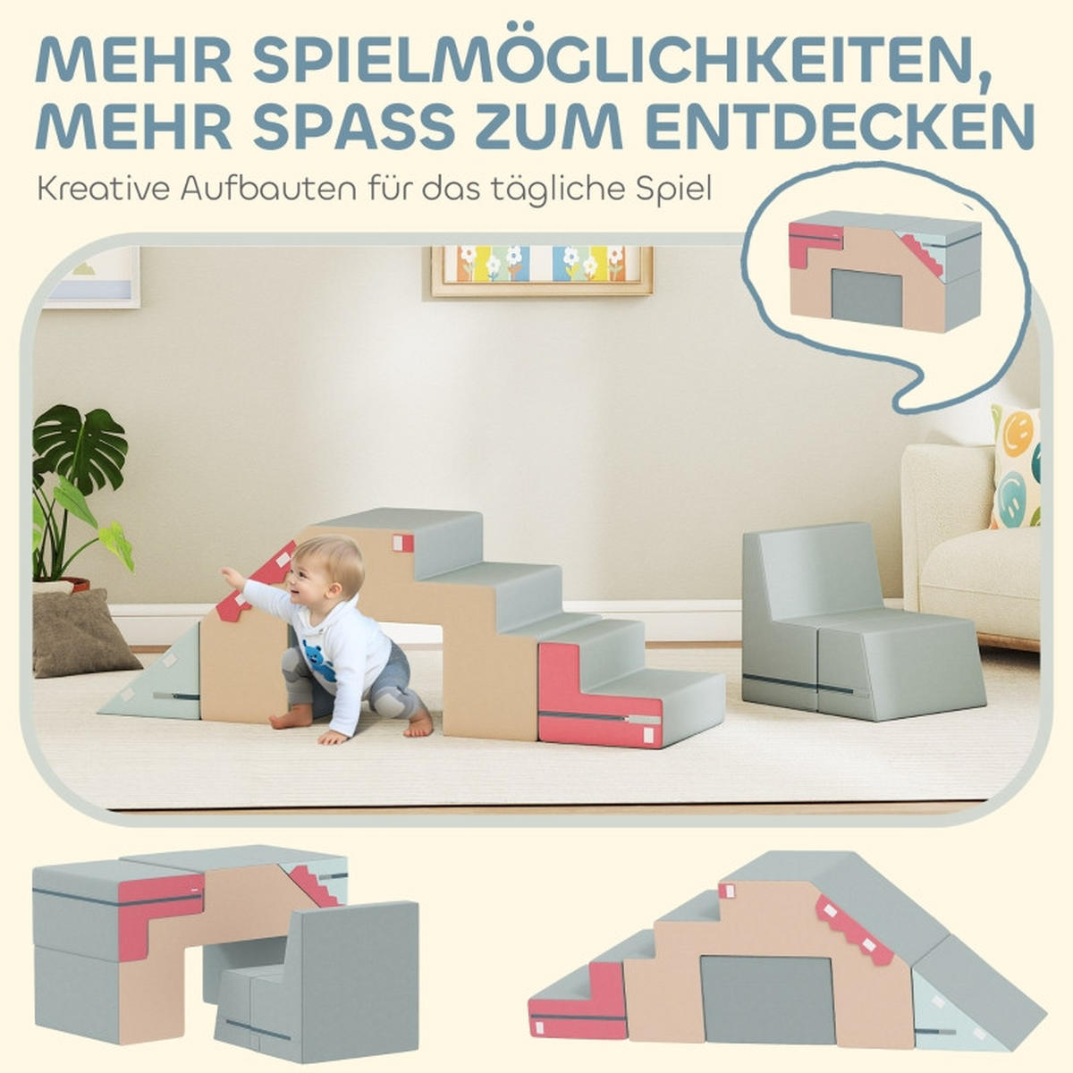 KONSTRUKTIONSSPIELZEUG Bauset - Multicolor, Kunststoff (39/44/131cm) - Korfee