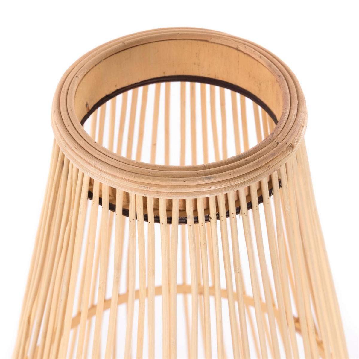 LATERNE FINN 70 Bambus, mit Windlicht-Glaseinsatz naturfarben - Naturfarben, Holz (35/70/35cm) - CREEDWOOD