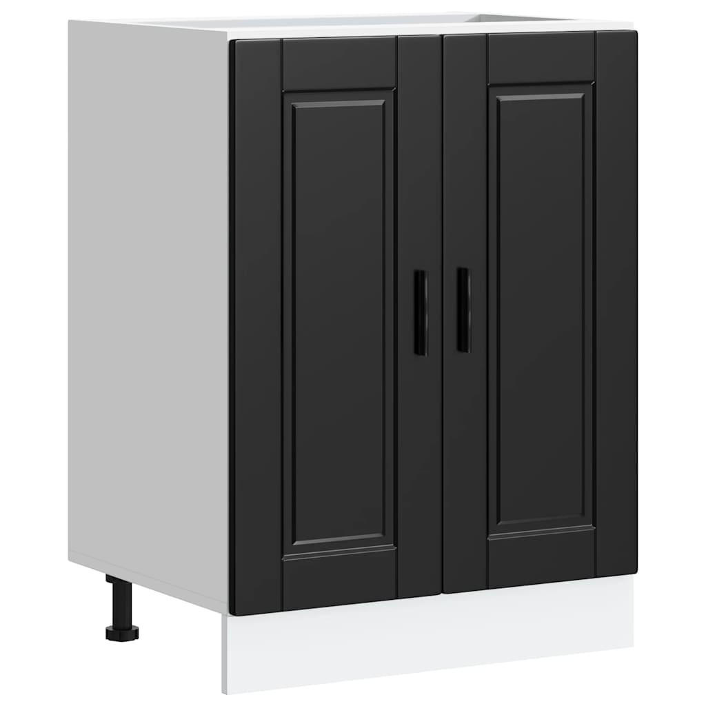 KÜCHENUNTERSCHRANK Porto Schwarz Holzwerkstoff - Schwarz, Holzwerkstoff (46/81.5/60cm) - vidaXL