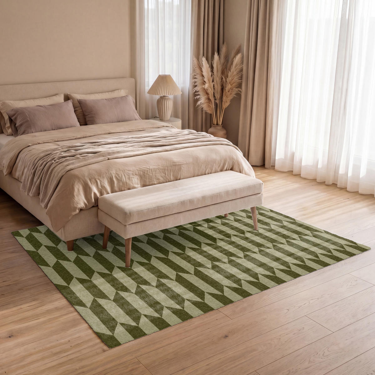 KOBERCE - Vzor - abstraktný - zelený - lietadlá - 200x140 cm - olivovozelená, textil/plast (200/0.4cm) - OnlyWow